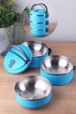 Genel Markalar 3 Katlı Sızdırmaz Yemek Termosu Sefer Tası Saklama Kabı