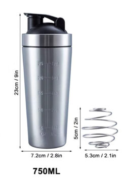 tusah Çelik SHAKER Sporcu Suluğu Protein Shaker ve Smoothie Matarası