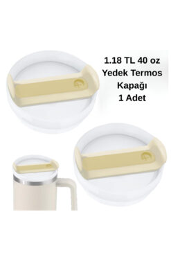 Kelira Termos Kapağı 40 Oz 1.18 LT Uyumlu Pipetli Termos Kapak - Krem Kapak