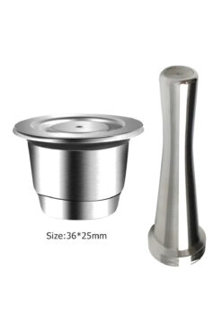 SONREYON 1 Adet Nespresso Uyumlu Doldurulan Çelik Kahve Kapsülü 1 Adet Tamper ( Yıkayıp Kullanabilirsiniz )