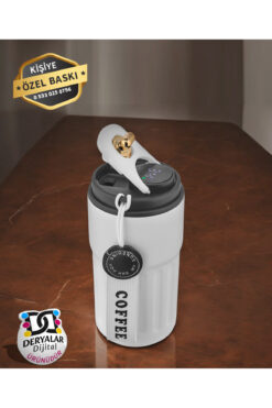 DeryalarDijital 5351 Dijital Göstergeli Çelik Termos İsim Baskılı Kişiye Özel Hediyelik Ürün 440 ml