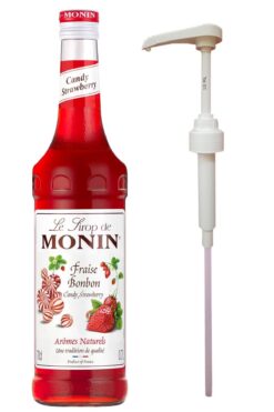 Monin Çilek Şurubu (700ml) + Şurup Pompası