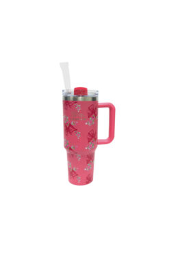 Burak Pipetli 1,2 lt Çelik Bardak Termos Pembe YK1549