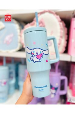 SANRIO Lisanslı Pipetli Çift Cidarlı Termos 1200 ml- Cinnamoroll