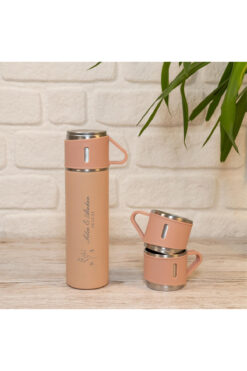 MOBGİFT Mobgift Isim Baskılı Paslanmaz Çelik Termos 2 Bardaklı