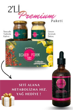 Echer KAHVE & DETOX 2’Lİ PREMİUM - AVANTAJ PAKETİ ( METABOLİZMA HIZ. YAĞ HEDİYELİ)