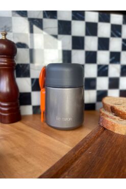 Chef Taste Kaşıklı Yemek Termosu Paslanmaz Çelik 500 ml Gri Yemek Termosu