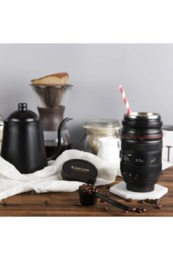 hitteknoloji Çelik Objektif Şeklinde Uzayan Termos Bardak - Hediyelik -tasarım -ilğinç- Tarz