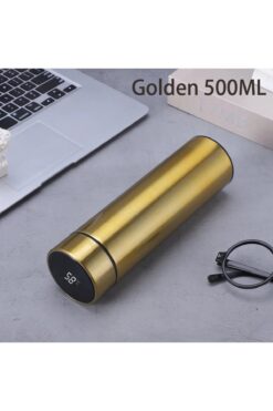 FLYONLOOK Derece Göstergeli  Çelik  Termos Pili Değişebilen Kamp,Araç,Ofis Süzgeçli Yeni Nesil Akıllı Mug