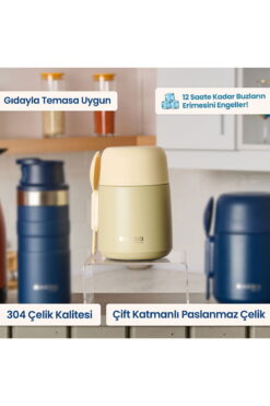 KUT FLY Kitchen Yemek Termosu - Bej - 500 ml