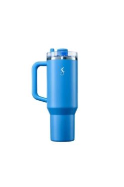 Lurch - “Big Cup” 1.2 L Okyanus Mavi, Paslanmaz Çelik Termos - Uzatılabilir Pipetli, Çift Cidarlı, S