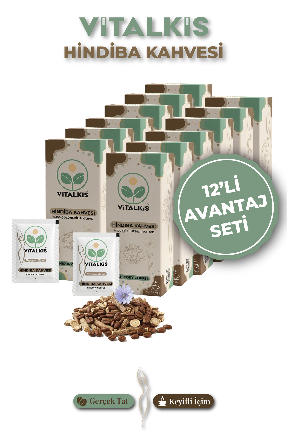 VİTALKİS Hindiba Kahvesi 12 Aylık - ( 360 Kullanım ) Form Coffee