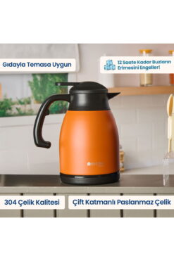 KUT FLY Kitchen Çay Termosu - Turuncu - 1,5 lt