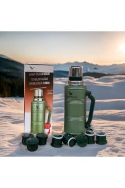 Uçar Yeşil 2.2 Litre Vakumlu Avcı Kamp Termosu Yetkili Satıcı