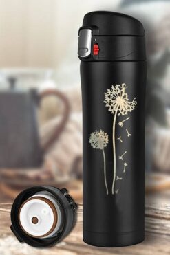 tusah Karahindiba Desenli Çelik Termos Mug 450 Ml