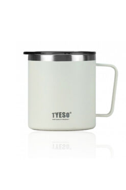 Tyeso Silviya Mug Vakumlu Paslanmaz Çift Duvarlı Termal Kapaklı 400ML Beyaz
