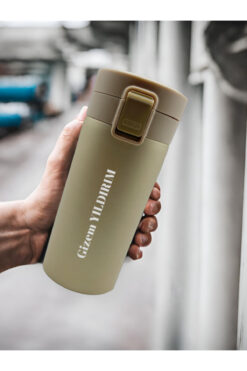 FLYONLOOK Kişiye Özel Isimli Baskılı Termos Filtreli 304 Paslanmaz Çelik Çift Katmanlı 380 ml Termos Bardak