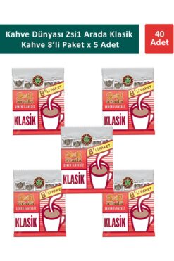 Kahve Dünyası Kahve Dünyası 2si1 Arada Klasik Kahve 8 x 12 gr x 5 Adet