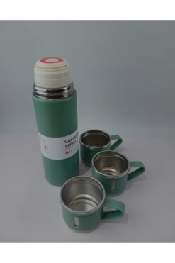 ARDSU Vacuum Flask Set Üç Bardaklı Kutulu Paslanmaz Çelik Termos Seti 500 Ml