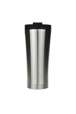 happysezon Çift Katmanlı Metalik Gri Çelik Termos Bardak 450 ML