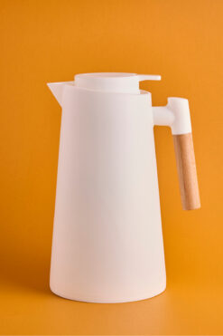 Perotti Aster Nordic Bambu Saplı Cam Vakumlu Termos 1000 ml Beyaz