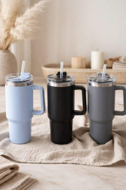 DİVAYS 1200 ml Pipetli Çelik Termos Bardak - Isı Korumalı Büyük Boy Kahve ve Su Matarası