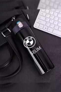 İŞTE BU Kilitli Paslanmaz Çelik Vakumlu BMW Termos 500 ml - Sızdırmaz & Kişiselleştirilebilir