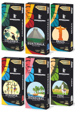 Bongardi Coffee Nespresso Uyumlu Alüminyum Kapsül Kahve Brezilya Etiyopya Colombia Guatemala Peru Honduras Blend