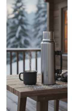 Le Paon 1.5 L Paslanmaz Çelik Termos Katlanır Kulp Sızdırmaz 24 Saat Sıcak 48 Saat Soğuk BPA Free