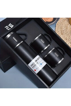 Lisinya Paslanmaz Çelik Termos 3 Bardaklı Termos Seti