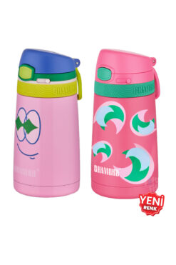 Shamobo 2Lİ SET Pipetli Çelik Termos 350ml -6 Saat Isı Yalıtımı-