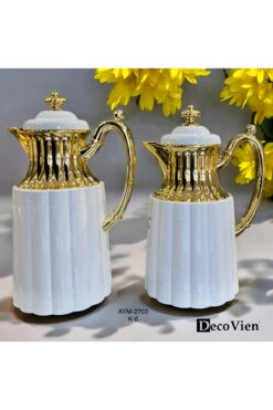 LOKMAN ZÜCCACİYE LÜX ÇİFTLİ GOLD DETAYLI ÇAY&İKRAM TERMOSU 2'Lİ -AYM2703-