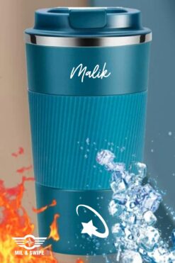 MIL SWIPE Kişiye Özel Isimli Baskılı Paslanmaz 304çelik Termos Bardak 500 Ml Termos Mug Kupa Araçkahveçayms549