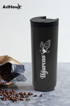 ASELESME Kişiye Özel Isimli Baskılı Termos 500 ml Çift Katmanlı 304 Çelik Kaydırmaz Taban Termos Mug Matara