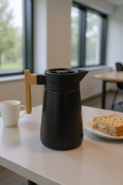 Bambum North Bambu Saplı Çelik Termos Siyah 1,5 Litre