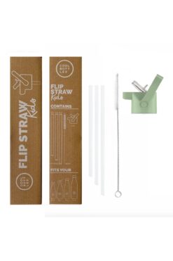 Cool Bottles Kids Cap - Flip Straw - Green