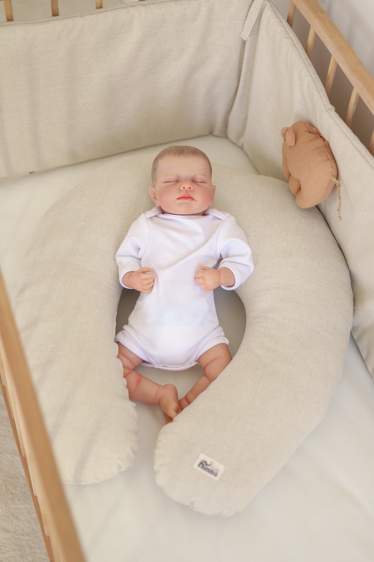 Ninna Kids Keten Emzirme Ve Destek Yastığı - Creamy - Görsel 2