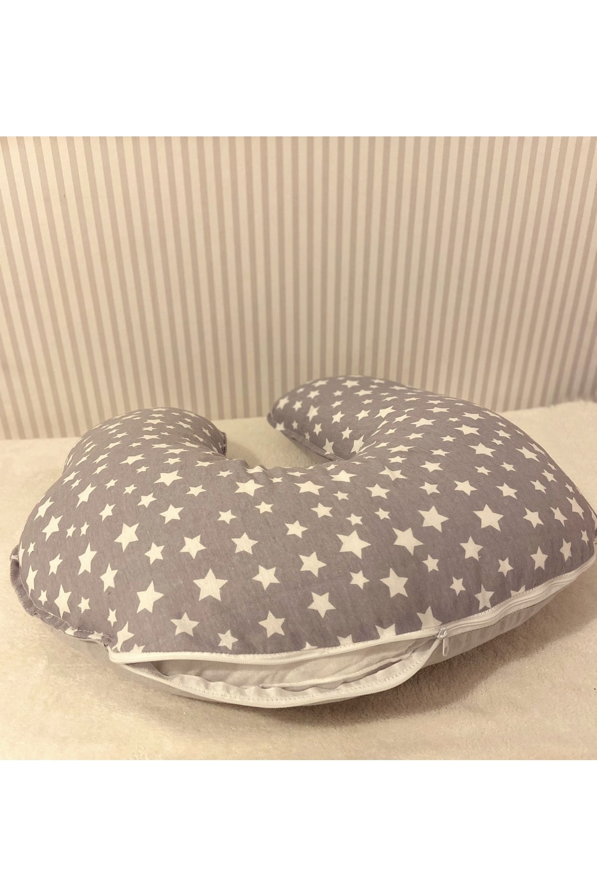 Genel Markalar Gri Yıldız Bebek Emzirme ve Oturma Minderi, Konforlu ve Şık Tasarım - Görsel 2