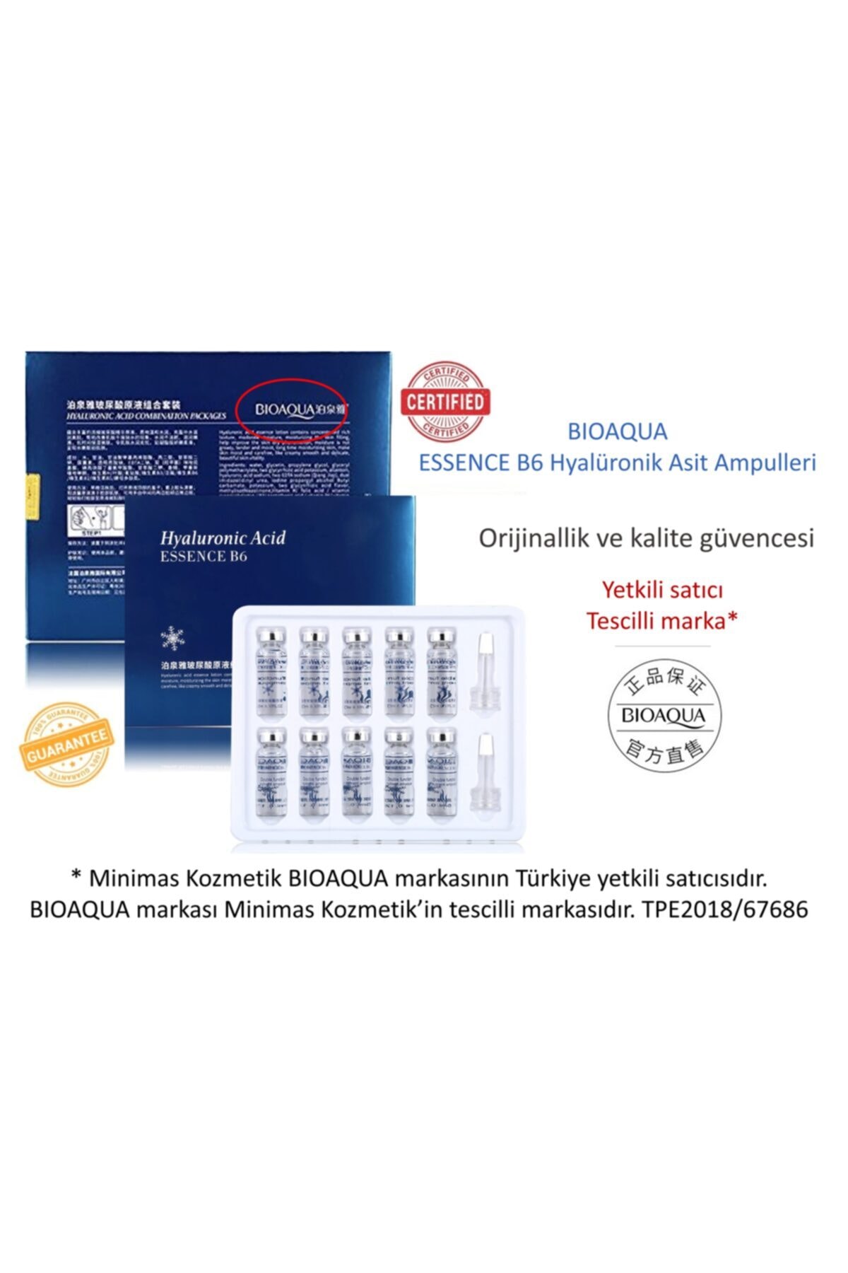 Bioaqua B6 Hyalüronik Asit Ampulleri -10'lu Set 5 ml X 10 Adet - Görsel 2