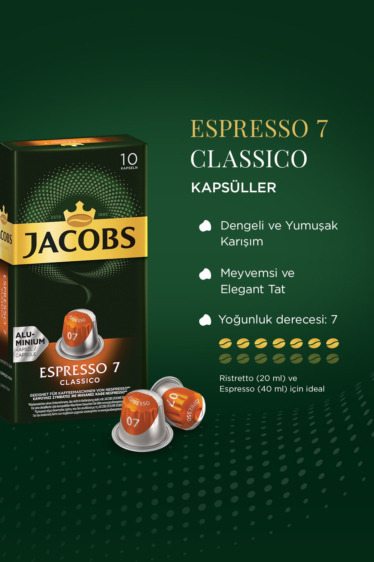 Jacobs Espresso Kapsül Kahve Avantaj Seti 20 Kapsül - Görsel 2