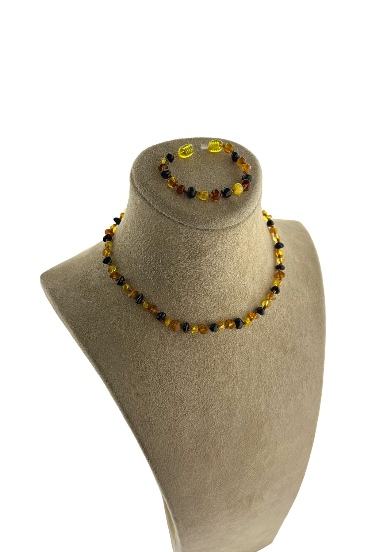 Welta Kehribar Multicolor Kolye Ve Bileklik Seti - Görsel 2