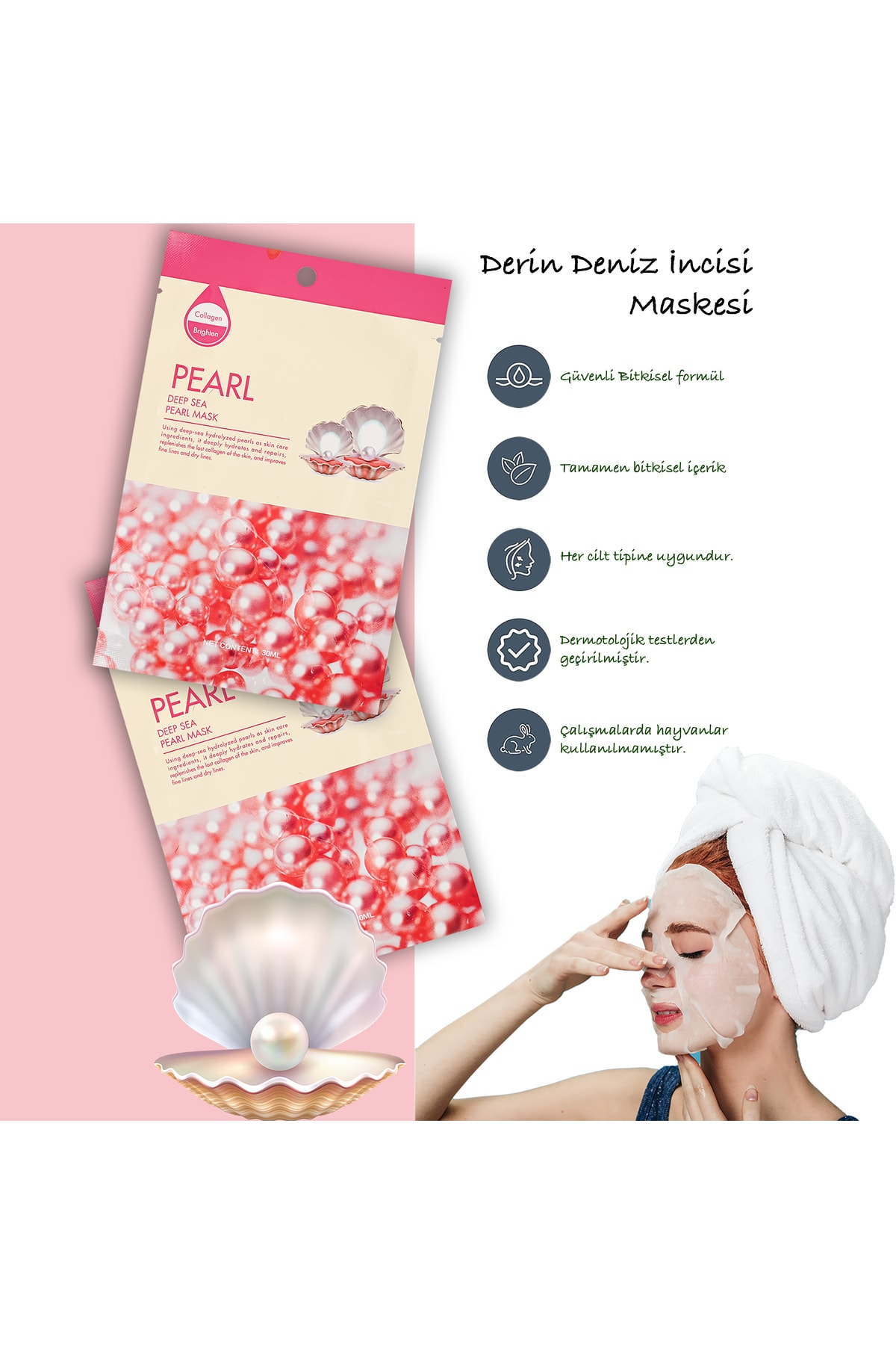 xolo Derin Deniz İnci Maskesi Hanımeli Özlü Deep Sea Pearl Mask XLM434 - Görsel 3