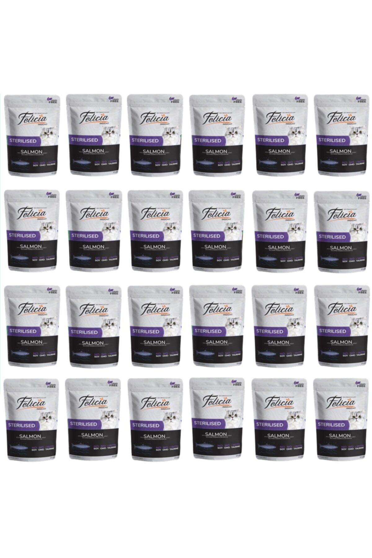Felicia Pouch Somonlu Kısırlaştırılmış Kedi Konservesi 85 gr X 24 Adet