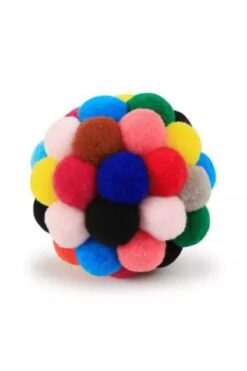 Sdypet Renkli Ponpon Ve Çıngıraklı Top Kedi Oyuncağı 7 cm - 1 Adet