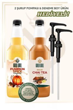 gold gull Pumpkin Spices & Chai Tea Aromalı Kahve & Meyve Şurubu 2 x 700 ml.