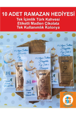 Atölye Doruk 10 Adet Madlen Çikolata-tek Içimlik Türk Kahvesi-Kolonya Ramazan Hediyelik-Bayram Hediyesi-Kandil