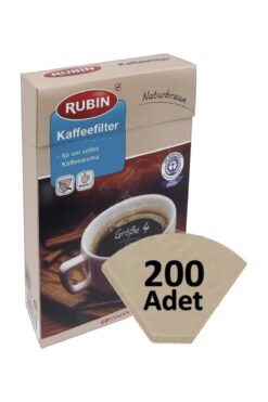 Genel Markalar Kahve Filtresi 4 Numara Büyük Boy  Naturel Kağıt 200 Adet