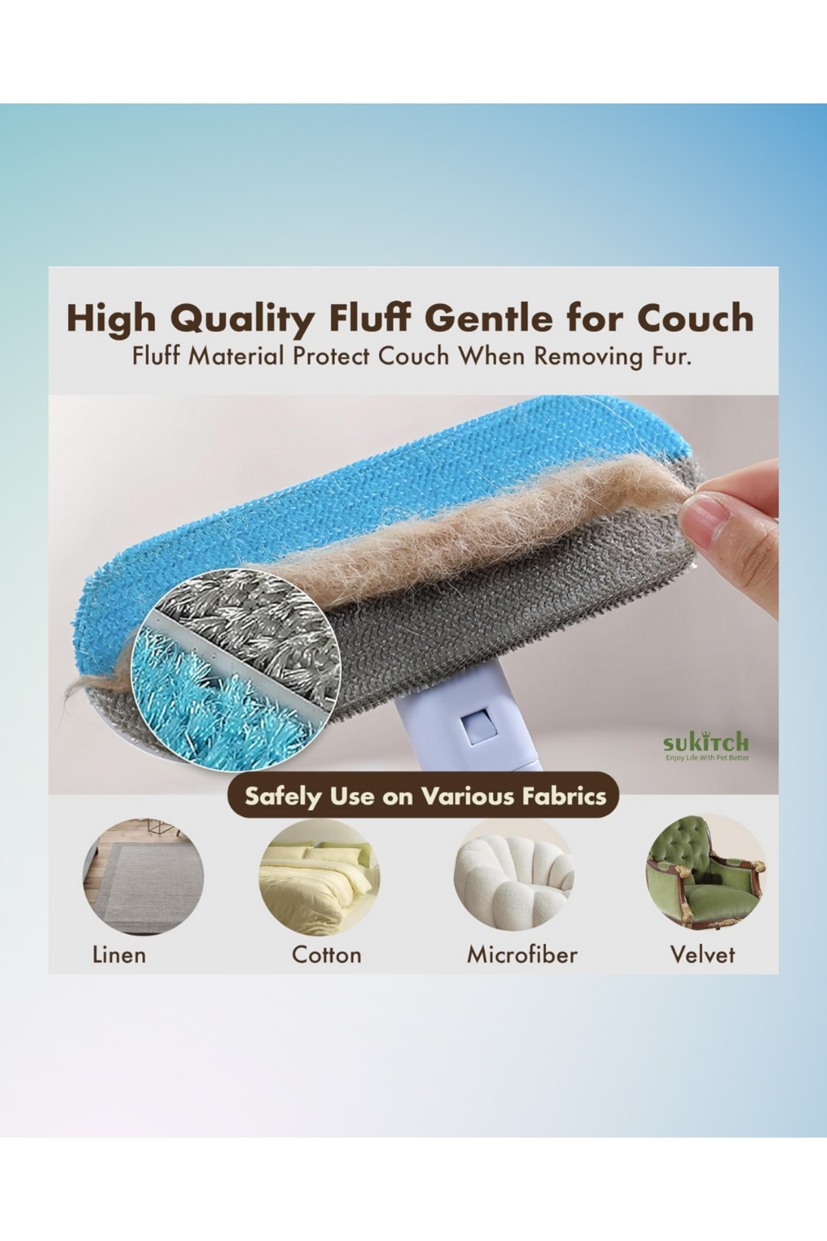 Genel Markalar Çok Fonksiyonlu Fırça - Evcil Hayvan Kedi Köpek Koltuk Halı Tüy Alma Fırçası - Görsel 3