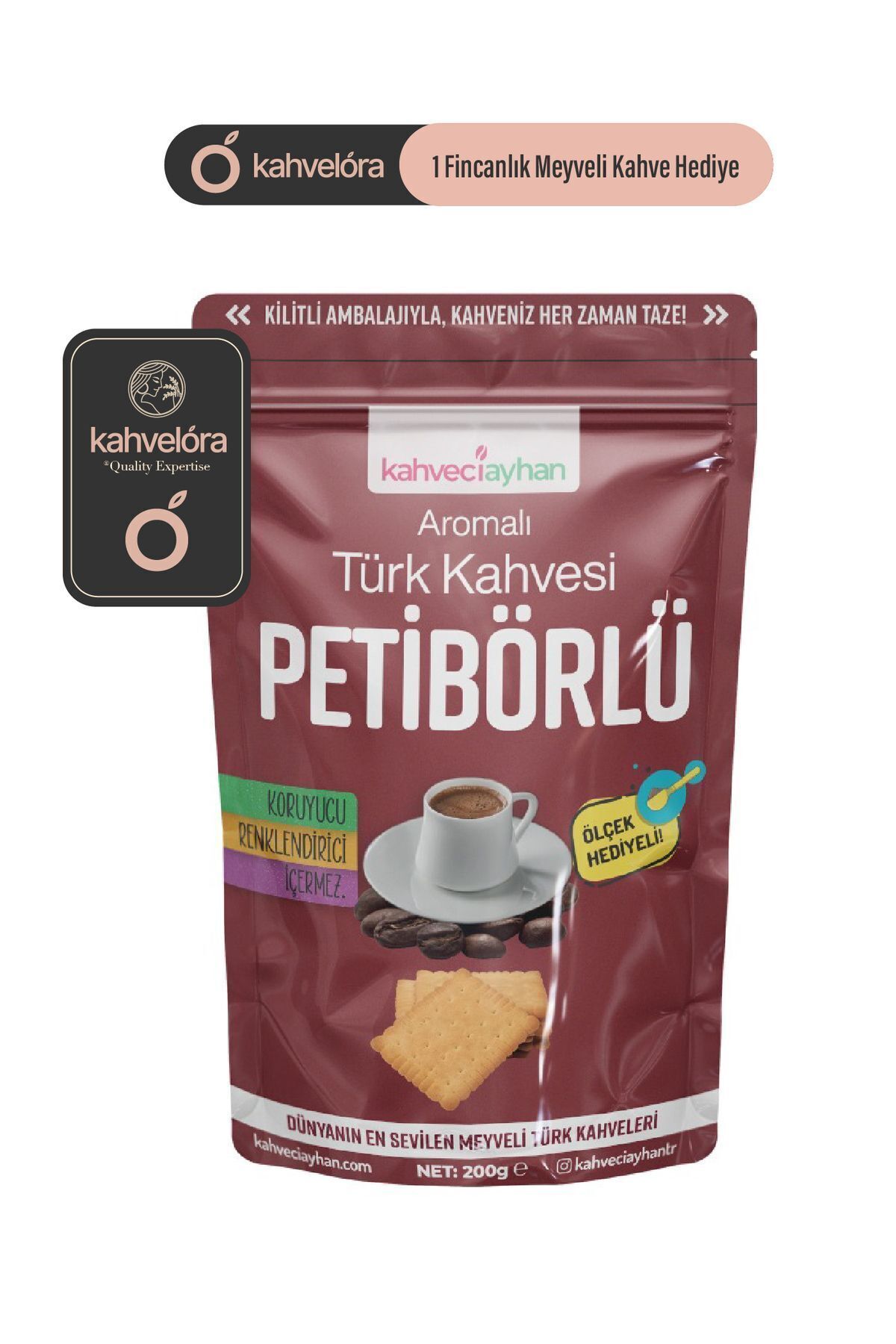 kahveciayhan 200g Petibörlü Bisküvili Türk Kahvesi - Yumuşak Içim - Yeni Paketiyle Sizinle