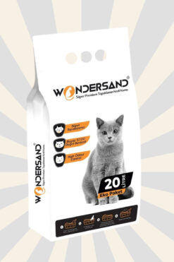 wondersand 20 Litre %100 Beyaz Bentonit Ince Tane Kokusuz Topaklanan Premium Kedi Kumu